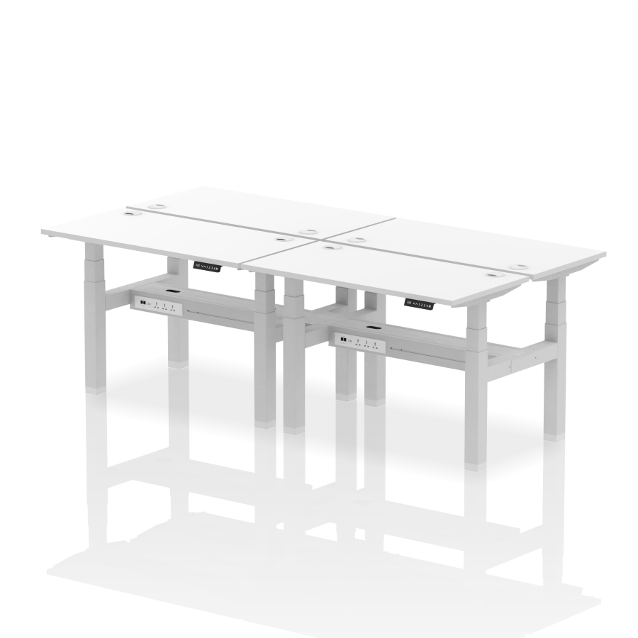 Rayleigh Back-to-Back 4 Person Slimline Height Adjustable Bench Desk